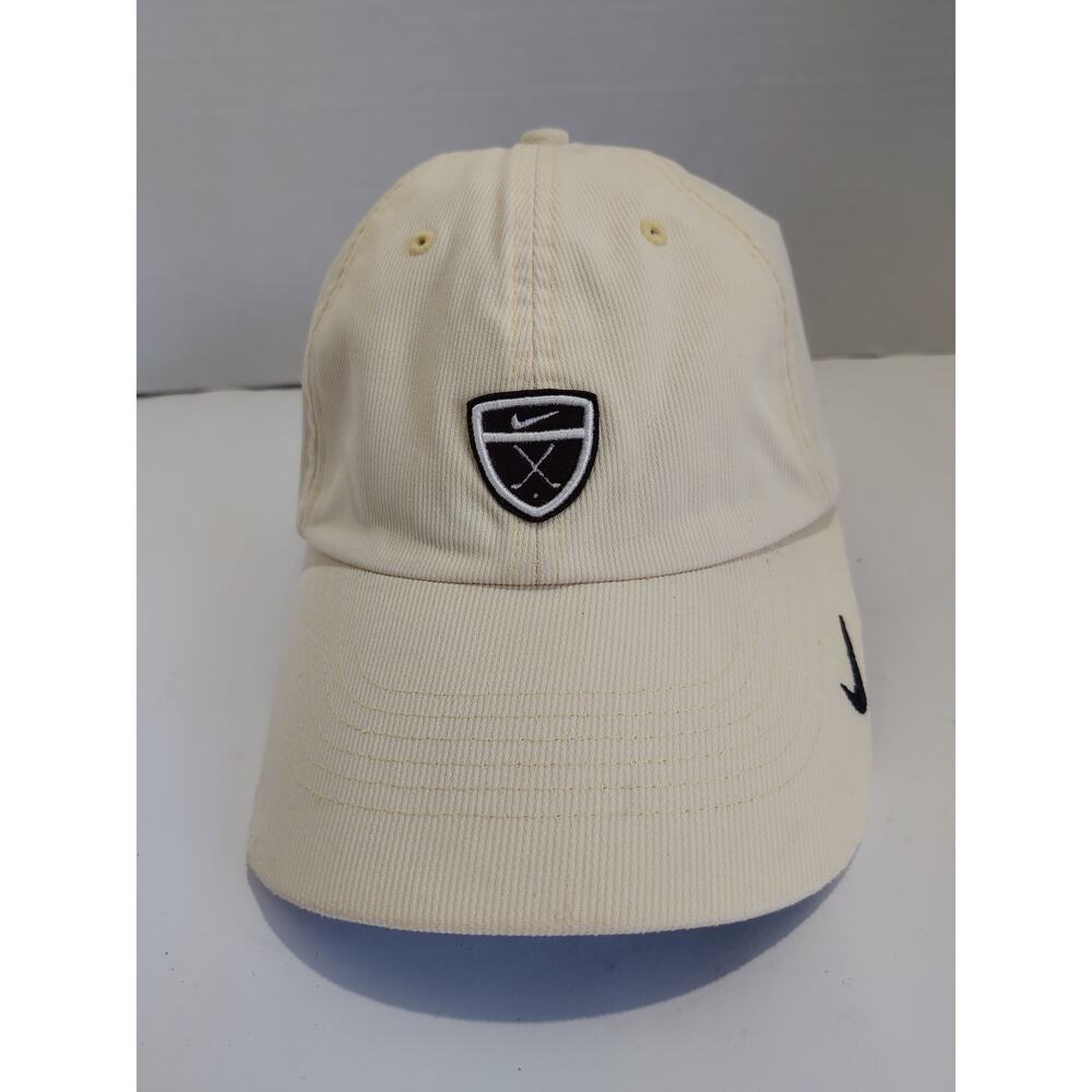 Vintage Y2K Nike Golf Light Yellow Corduroy Strapback Hat